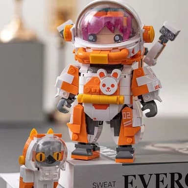 girl astronaut with a pet